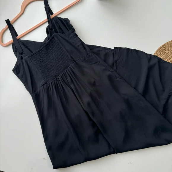 OLD NAVY Black Fit & Flare Ruffle-Trimmed Maxi Cami Dress Size Small - Picture 9 of 15